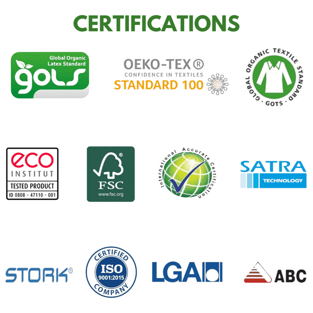 dreamzee latex mattress certification